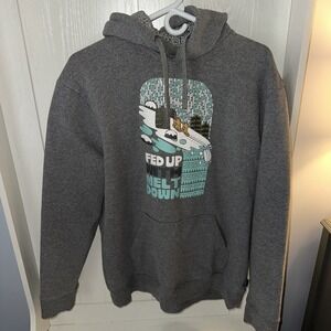 Patagonia Hoodie Mens Fed Up With The Meltdown Pullover Sweatshirt Large Gray